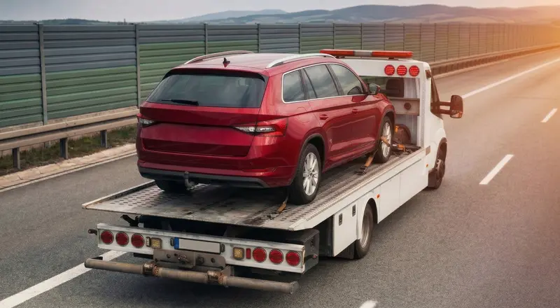 Guincho para carros em Americana – carro sendo carregado em plataforma